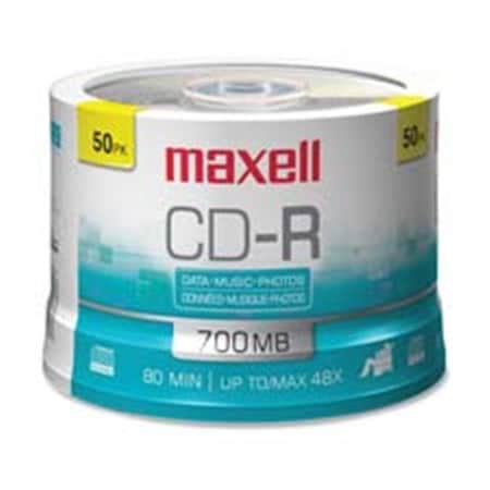 Maxell Corp. Of America MAX648250 CD-R- 80 Min-700MB- 48X- Branded- 50-PK